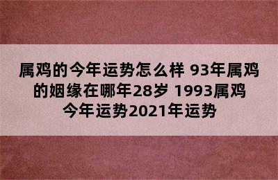 属鸡的今年运势怎么样 93年属鸡的姻缘在哪年28岁 1993属鸡今年运势2021年运势